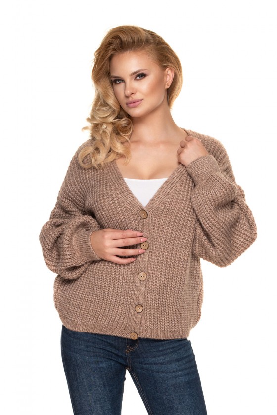 Sweater Kardigan Model 30077 Cappuccino - PeeKaBoo